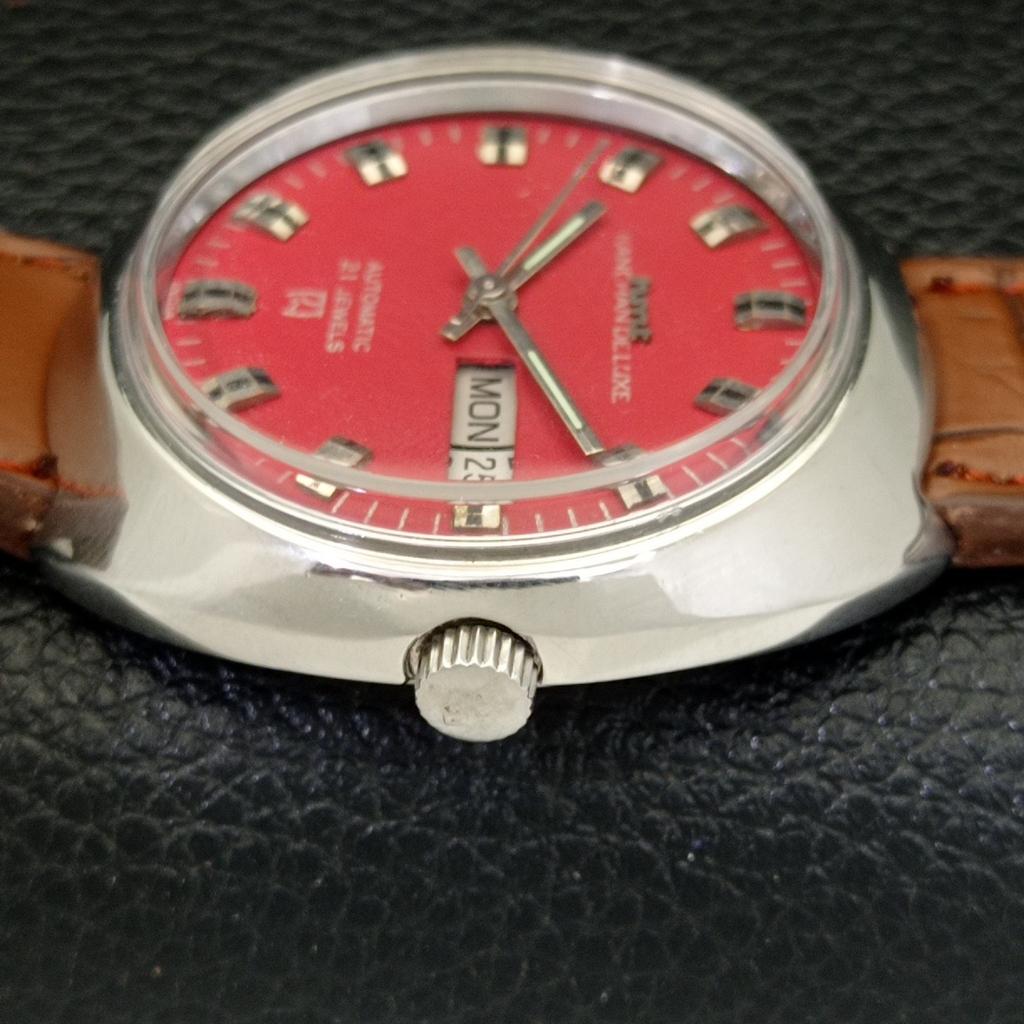 Montre automatique d'occasion pour homme HMT Kanchan Deluxe 6501, cadran rouge, modèle indien a432207-2 R110-a432207