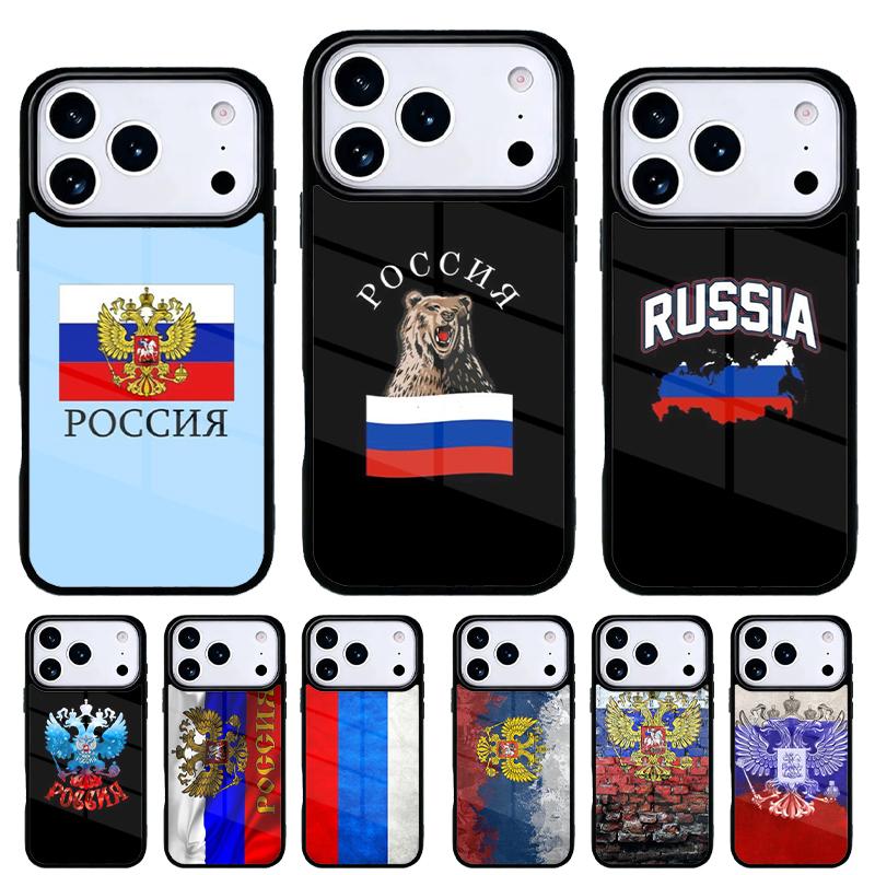Russia Flag Phone Case for iPhone 17 Air 16e 15 14 13 Pro Max Back Cover for 12 11 Pro Coque