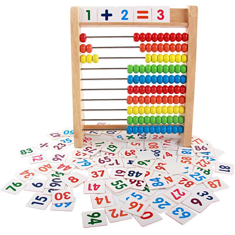Colorful Wooden Ten-Row Abacus for Early Childhood Education