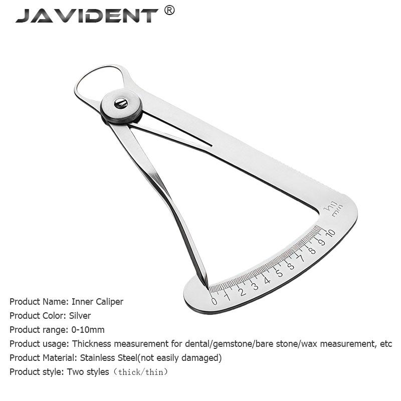 1 Pezzo Righello Misurazione Dentale Acciaio Inossidabile Volume Impianto Calibro a Piede di Re di Precisione Altezza Cera Squadretta Triangolare Metallo Righello