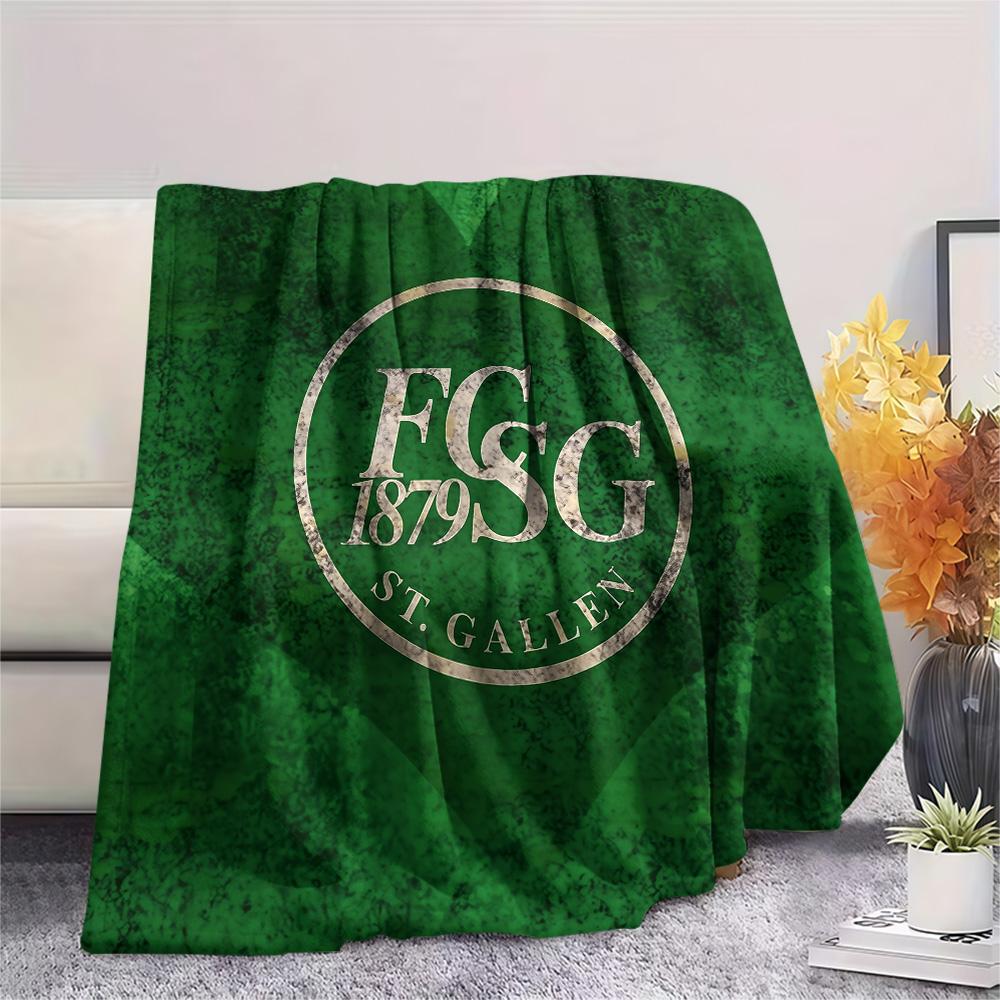 St. Gallen Voetbalclub Print Flanellen Deken, Hoge Kwaliteit Comfortabel voor Alle Seizoenen, Woondecoratie, Warmte en Comfort