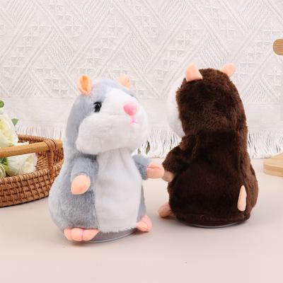 Cute Electric Talking Hamster Plush Toy Learn To Imitate Talking Nod Plush Doll Toys Interactive Plush Hamster Toys Baby Gifts