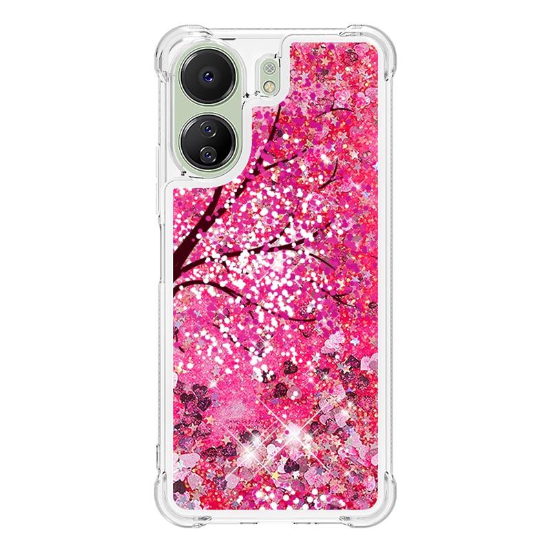 13C Pouzdro Pro Xiaomi Redmi 13C Kryt Malovaný Vzor Třpytivý Tekutý Kryt s Pískem pro Xiomi Redmi 13C 12C Pouzdro na Telefon Fundas