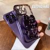 Gradient Glitter Electroplated Lens Film Is Suitable for iPhone 16 Rabbit Touch-Up Mirror Stand Phone Case iPhone 17 Soft Case