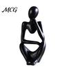 Minimalist Art Statue Thinker Statue, Modern Abstract Sculpture, 3D Printed Home Office Decoration Collectible Figurine for Bookshelf Desktop