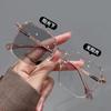 2055 Women's Ultra-Light Color-Changing Transparent Glasses, Trendy Large Slim Frame In Cold Tea Color