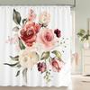 High Quality Small Fresh Flowers Fabric Shower Curtain Waterproof Floral Bath Curtains For Bathroom Decorate With 12 Hooks