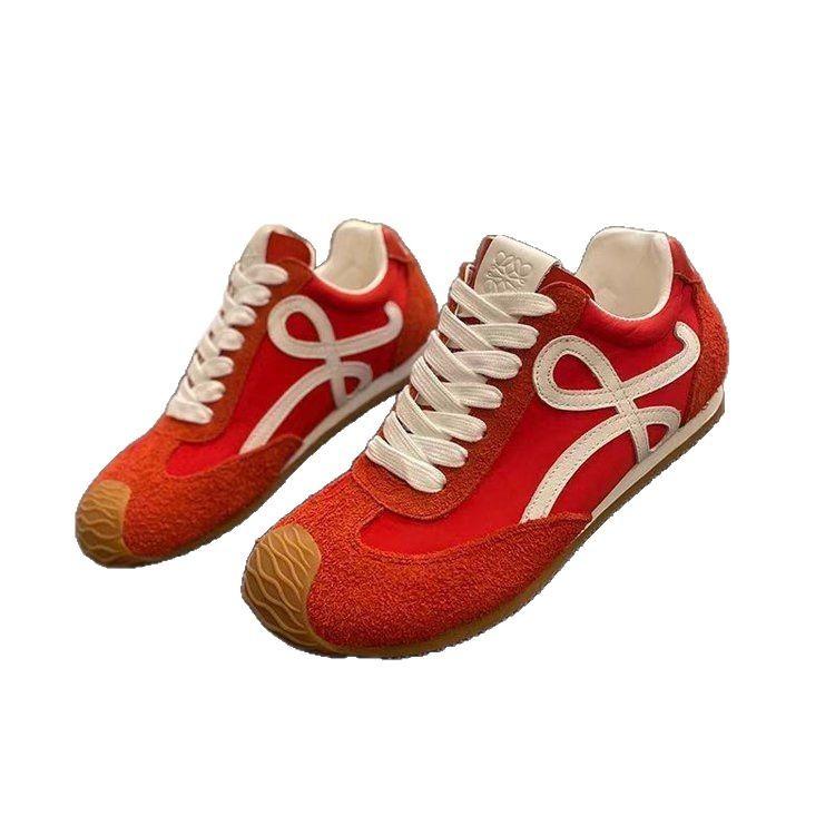 Asymmetrical large toe lace-up casual sneakers women's shoes