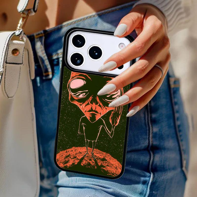 Alien Martian Humans Arent Real Phone Case For iPhone 17 Air 14 15 13 12 Max Cover For Apple 14 15 16 16e 11 Pro Max Plus Coque