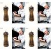 Modern Wooden Pepper And Salt Mill Set With Manual Grinding For Gourmet Kitchen Use