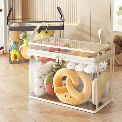 Toy Transparent Visible Doll Storage Bag Large Capacity With Zipper Handle Organizer Box Stackable Moisture-proof
