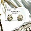 French Glamour Drip Glaze Camellia Stud Earrings - Elegant and Versatile Retro Accessories for Women.