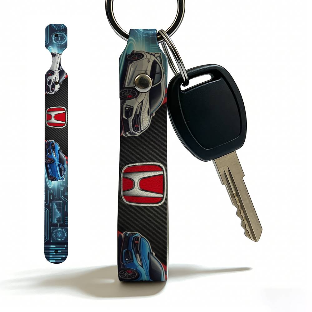 FOR HONDA RACING RIDE PU Leather Keychain Minimalist Key Holder Durable Key Organizer Car Keys Bag Accessories Gift LK6