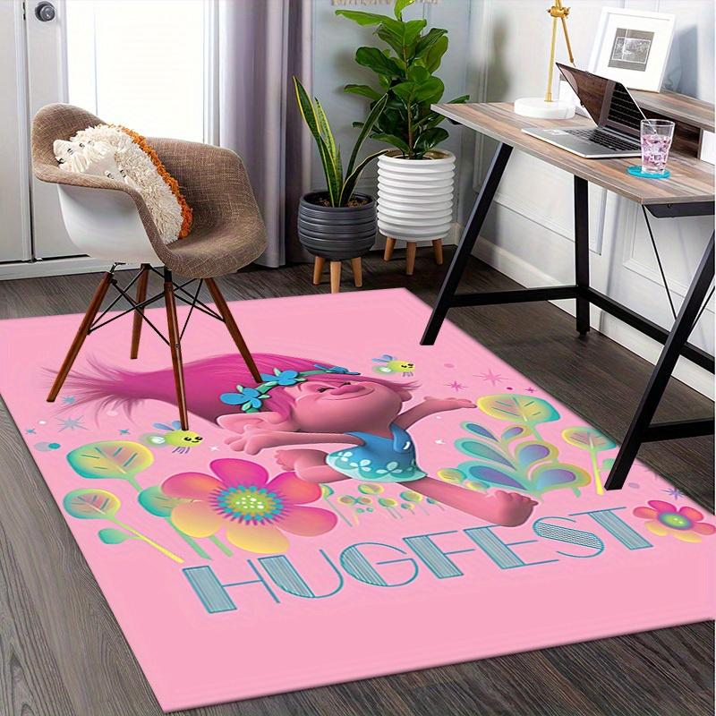 Hugfest, Trolls, Poppy Office Carpet Soft Polyester Entrance Carpet Washable Non-slip Machine Washable Indoor Carpet Living Room Bedroom Din
