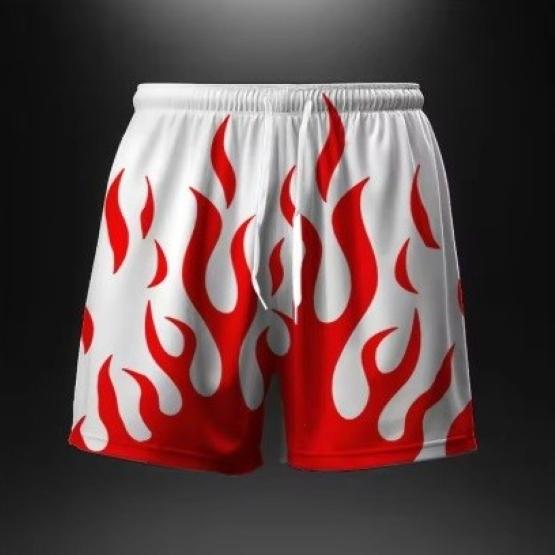 Flame Fire Boxing Muay Thai Kickboxing Shorts Pants 3D Print Fighting Training Unisex Men Women Quick Dry Fitness Gym Sport Workout Casual Streetwear