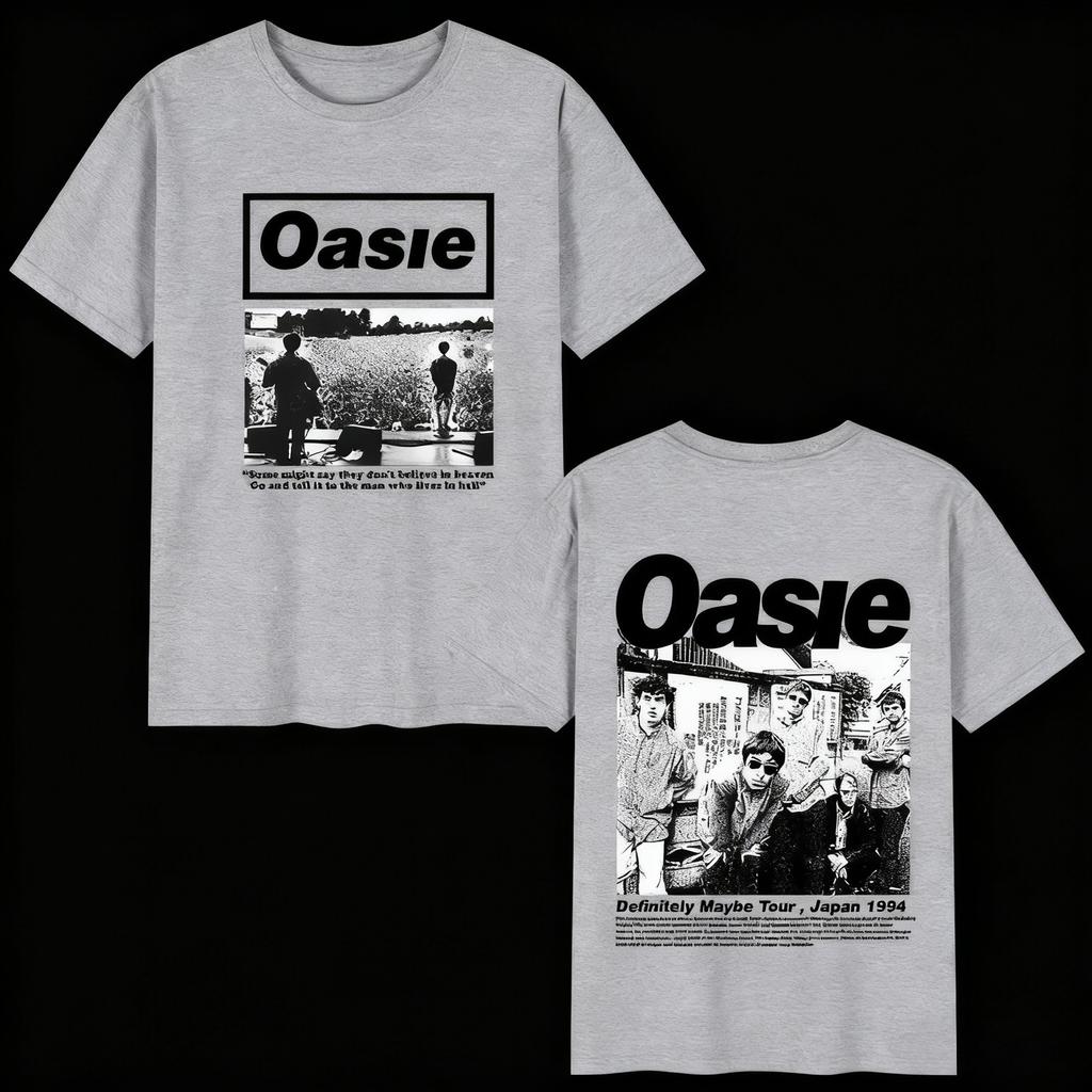 Oasie Rockband Welttournee 2025 Herren Damen T-Shirt Druck Kleidung Mode lässig reine Baumwolle Sommer Herbst und Winter Unterwäsche