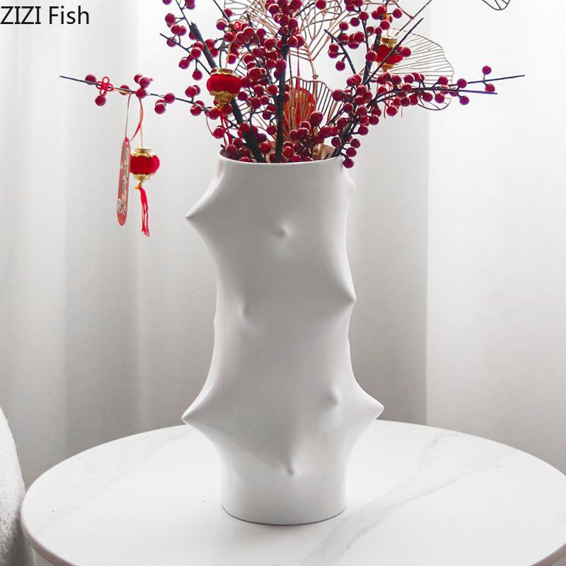 Creative Spike Decorative Vase Plant Pots Table Decoration Flower Arrangement Abstract Crafts Floral Vases Room Aesthetic Decor