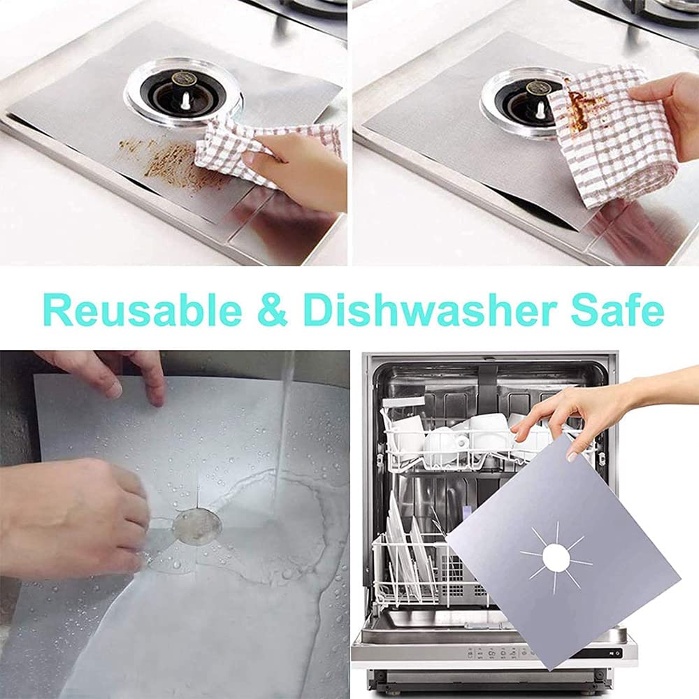 1/4/10/10Pc Gas Stove Protector Cooker Cover Liner Clean Mat Pad Kitchen Gas Stove Stovetop Protector Kitchen Accessory Utensils