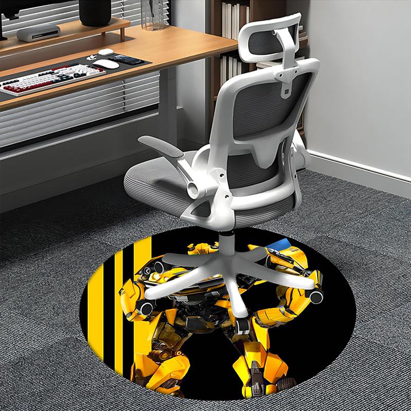 

Transformer Bumblebee,Yellow Bee Robot Chair mat Round Rug Office carpet, Non slip, Suitable for Living Rooms, Bedrooms decor.1205012a 80cm by 80cm