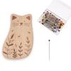 Magnetic Wood Pin Cushion with 100Pcs Sewing Pin for Dressmaking Sewing Pin Cushion with 38mm Long Straight Quilting Pin