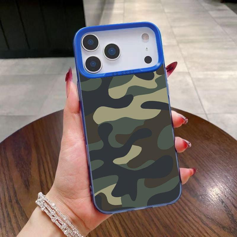 Wojskowy Zielony Kamuflażowy Pokrowiec na Telefon dla iPhone 17, 16 Pro Max, 14 Pro, 13, 15