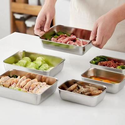 Piastra in acciaio inossidabile con coperchio Contenitori per alimenti addensati per uso alimentare Teglia per utensili da cucina da forno
