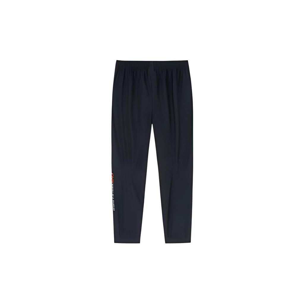 Anta Solid Color Logo Print Knitted Tapered Pants Women Bottoms Black 162237341-1