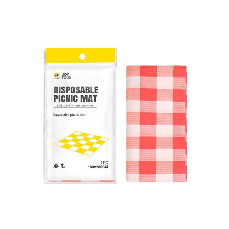 Jiatu Portable Disposable Picnic Mat - 3 Pack Red Gingham