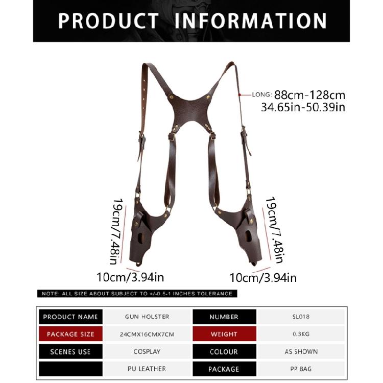 Practical PU Leather Shoulder Holsters For Role Playing And Outdoor Exploration Adjustable Outdoor Adventures Holsters