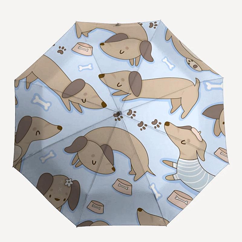 1pc Dachshund Bones Automatic Open/Close Umbrella Compact Folding Umbrella, All-Season Portable Umbrella for Women/Men119