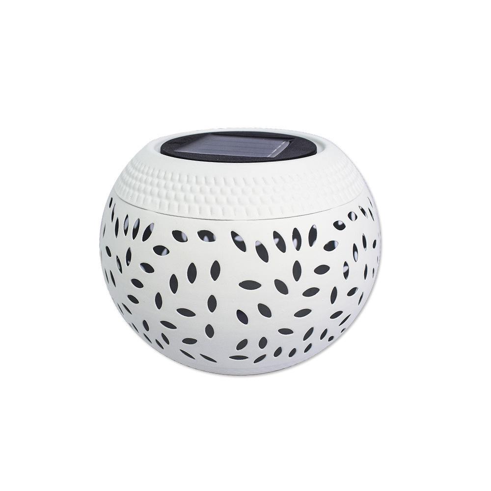 Solar Ceramic-Style Garden Jar Light - Outdoor Decorative Night Light