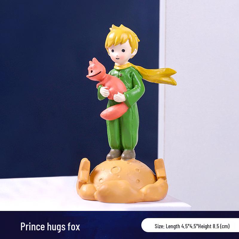 Prince Cute Handmade Fox Mengli Doll Resin Ornament - Birthday Cake or Desktop Decoration