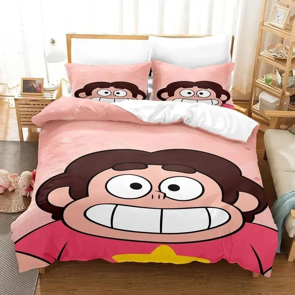 New Kawaii Steven Universe Bedding Set Single Twin Full Queen King Size Bed Set Aldult Kid Bedroom 3D Print Anime Bed Sheet Set
