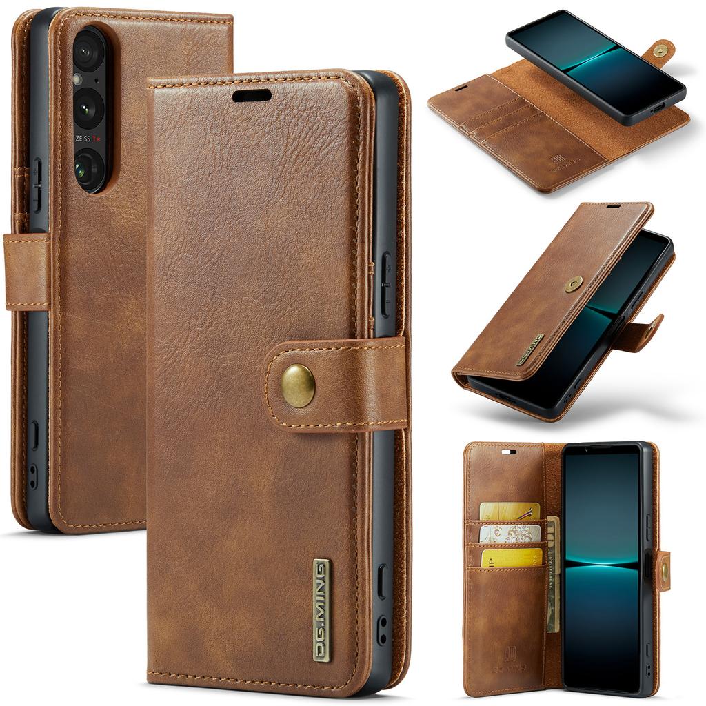 DG.MING for Sony Xperia 1 VI Case Detachable Split Leather Phone Cover