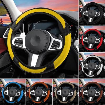 Embossing Car Steering Wheel Cover Leather Car Glove Cover Durable Steering Wheel Protector Cover