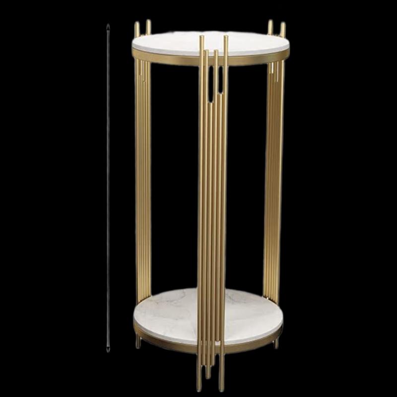 Minimalist Gold & White Marble Plant Stand