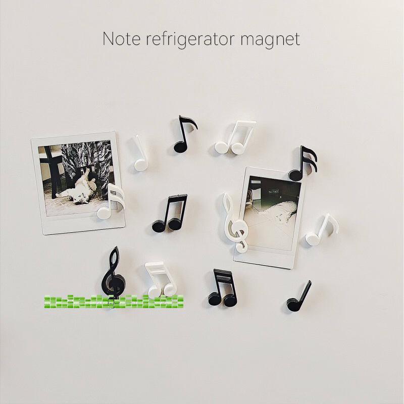 6Pcs Set Musical Note Fridge Magnet Refrigerator Magnetic Photo Message Sticker Note Stick Office Home Kitchen Decoration Gift