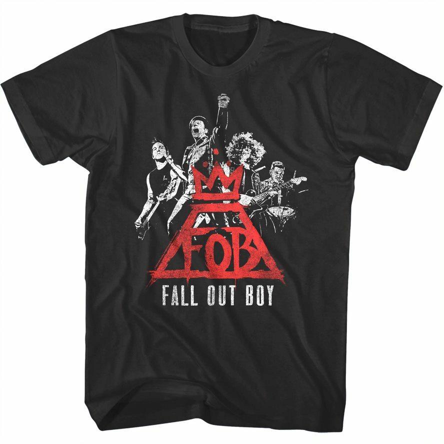Fall Out Boy Band Logo Men's T Shirt Alt Rock Young Volcanoes Initials FOB Merch