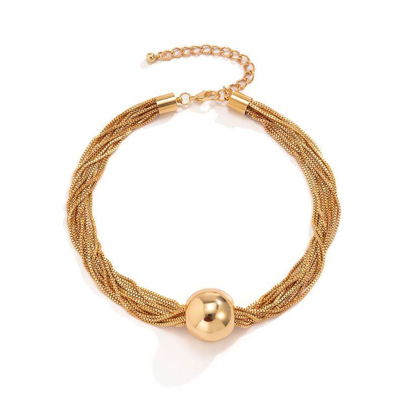 Fashion Multi-Layer Female Trendy Net Red Catwalk Show Beads Gold