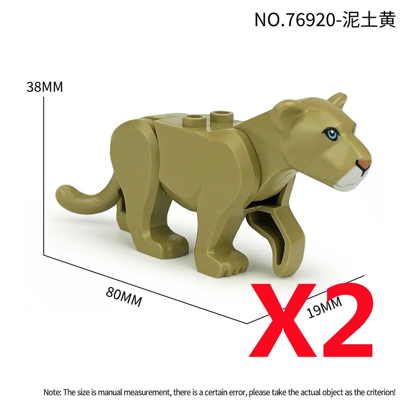 Afrikanische Zoo-Tiere Bausteine Bunter Elefant Kamel Hirsch Tiger Kampf-Satteltasche Giraffe Pferd Wolf Kinderspielzeug Geschenke K060