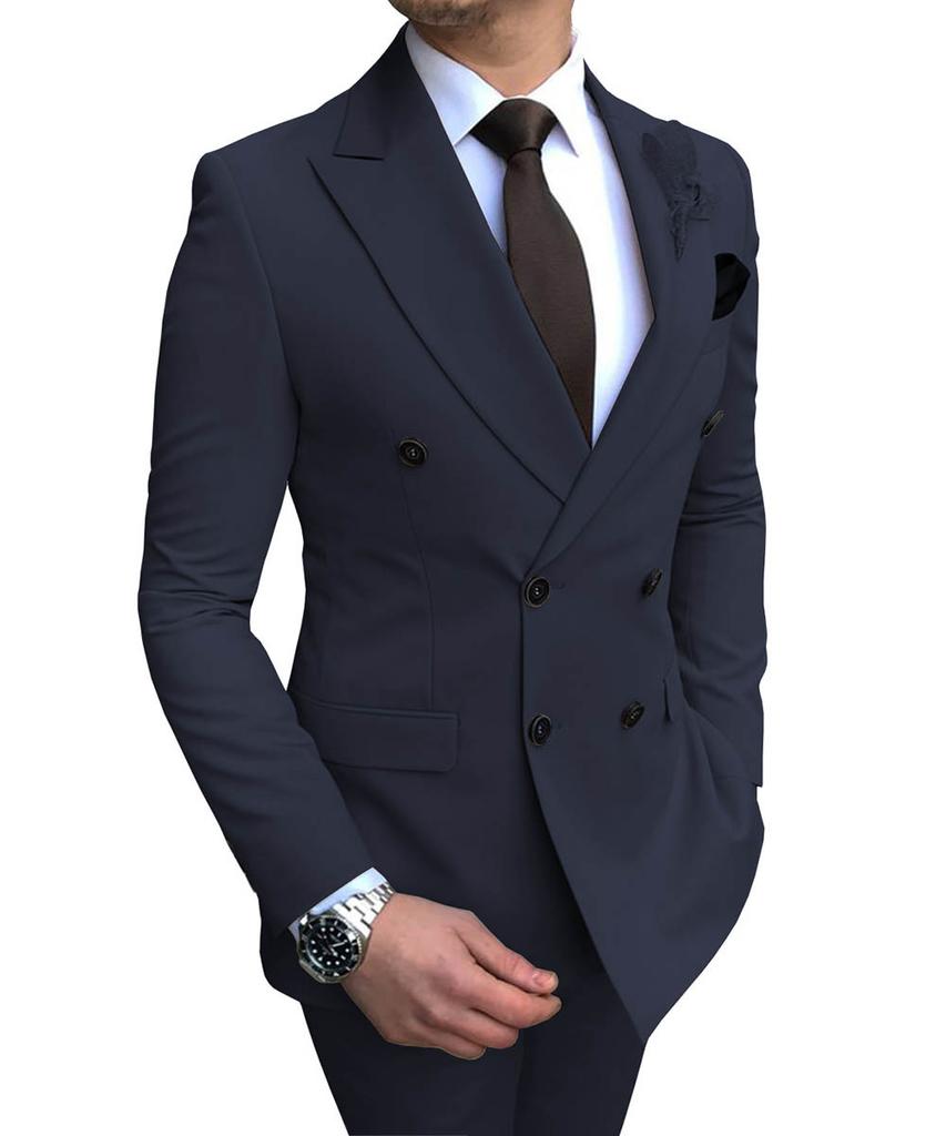Pánský oblek Dvoudílný oblek Pánský oblek Dvouřadé zapínání Ležérní Business oblek Pánský