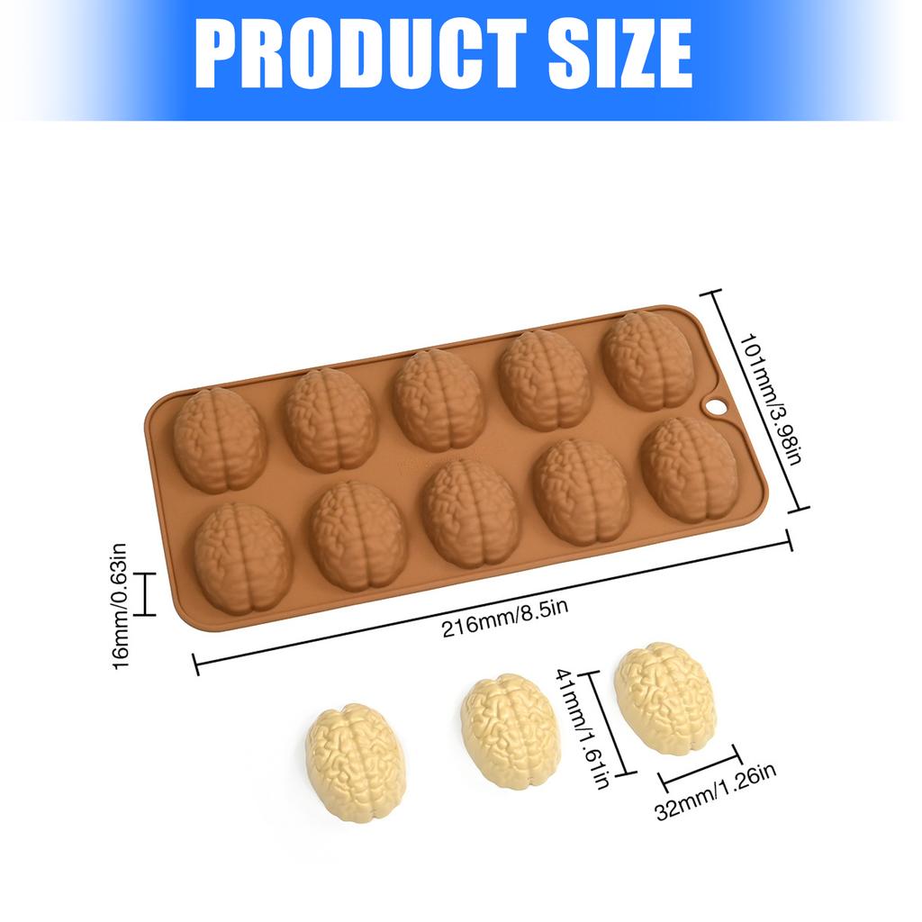 2Pcs Brain Silicone Molds Fondant Mousses Cake Molds Making Pastry Chocolate Molds Baking Decorating Tool Nonstick