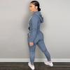 2Pcs Winter Women Tracksuit Set Fleece Lining Hooded Sweatshirt Coat with Long Sleeves Pockets Zipper Placket Elastic Waist Jogging Fall Solid Color