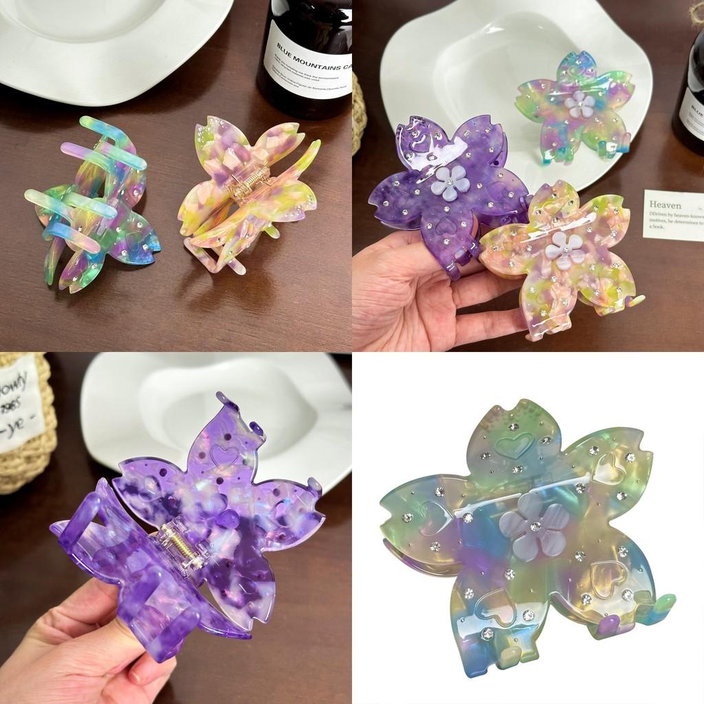 Fashion-forward Multicolor Acetate Hair Claw Clip With Eye-catching Floral Patterns