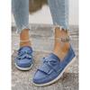 Women‘s Shoes Spring Large Size Slip-On Tassel Decoration Casual Single.