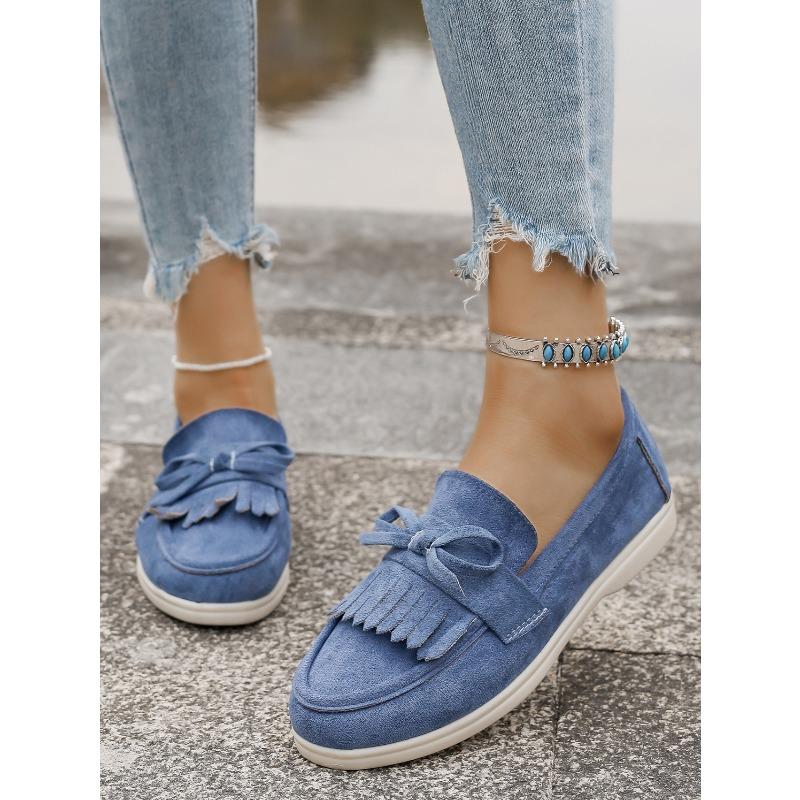 Women‘s Shoes Spring Large Size Slip-On Tassel Decoration Casual Single.