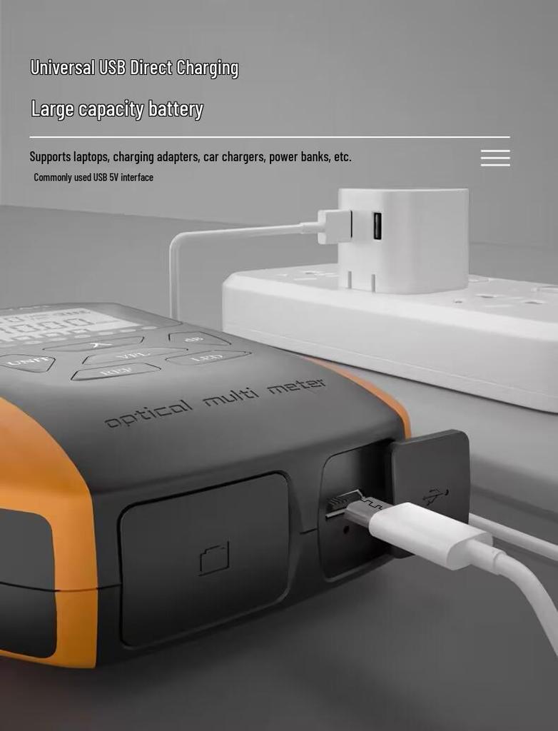 Integrated Optical Power Meter & 5mW Red Light Fiber Pen with 5km Range and Charging Optical Loss Tester