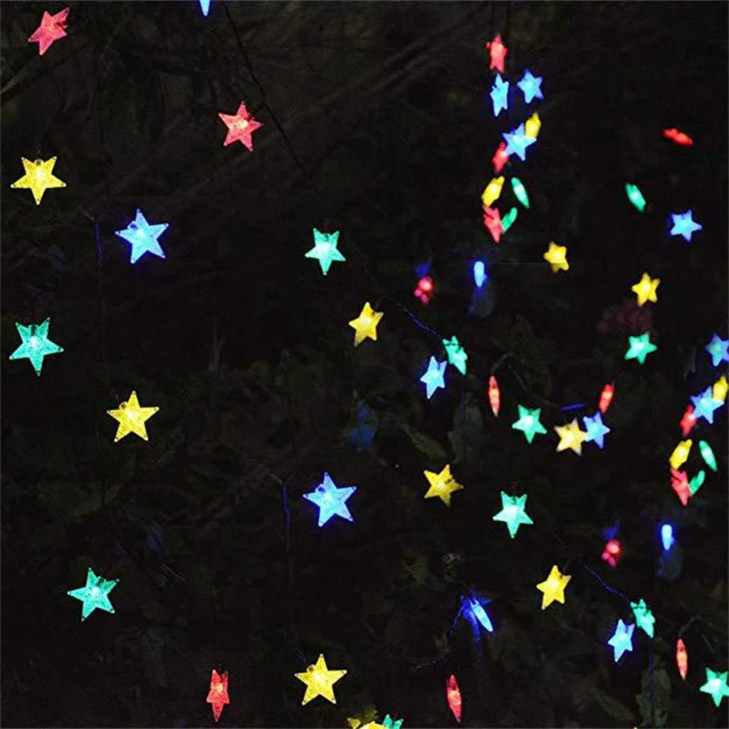 New 5/7/12M Solar Star String Lights Outdoor  Solar Powered Fairy Lights  Christmas Patio Garden Yard Porch Wedding Decor
