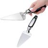 Stainless Steel Triangular Cake Spatula Mirror Finish Plastic Handle Pizza Peel Household Mooncake Shovel for Dessrt Bread