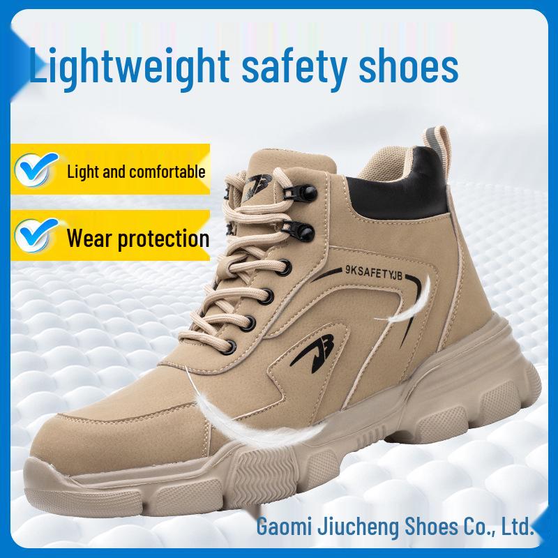 Men's Steel Toe Work Boots - Four-Season, Anti-Smash, Puncture-Resistant, Durable Construction Safety Shoes